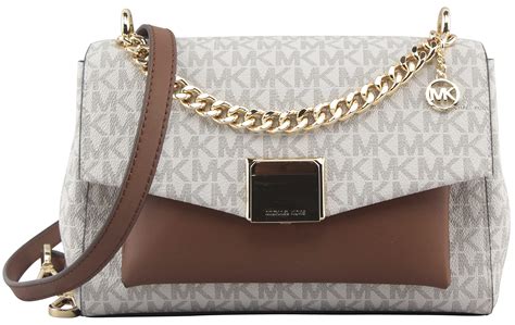 michael kors lita medium two-tone logo crossbody bag